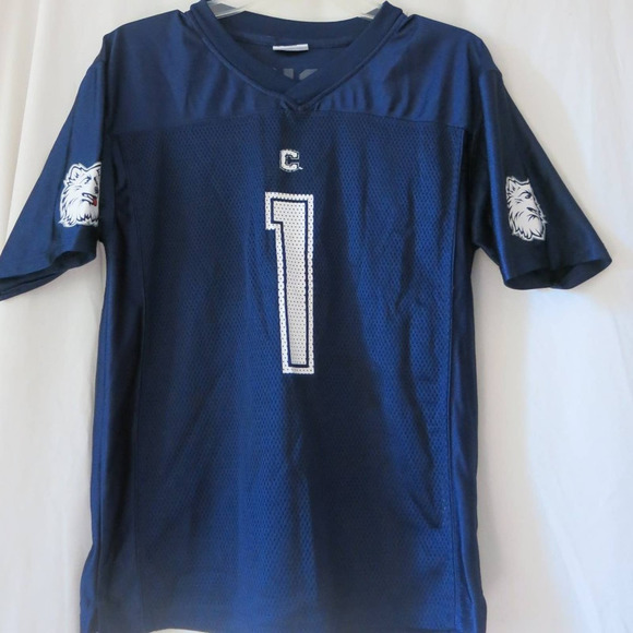 UCONN Huskies Football Jersey Size 16/18 Youth Short Sleeve Connecticut Blue
